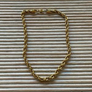 Gold rope chain necklace 16” 6mm stainless steel